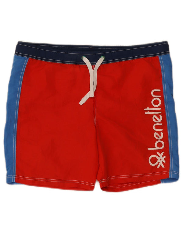 Benetton Boys Graphic Cami Top 10-11 Years XL Red Colorblock Polyester