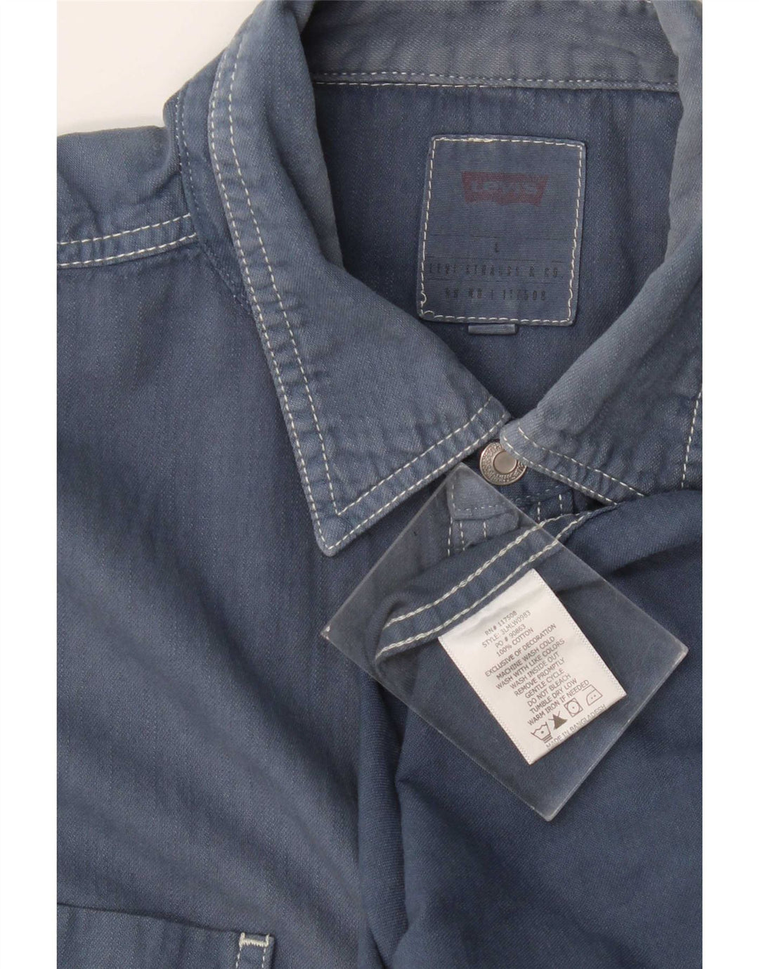 Ανδρικό τζιν πουκάμισο Levi's μεγάλο navy μπλε βαμβακερό