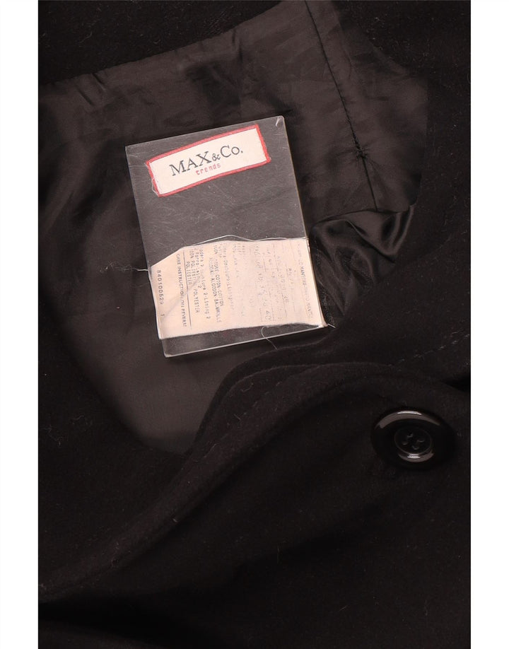 Max & Co. Γυναικείο παλτό με διπλό στήθος UK 10 Small Black Wool