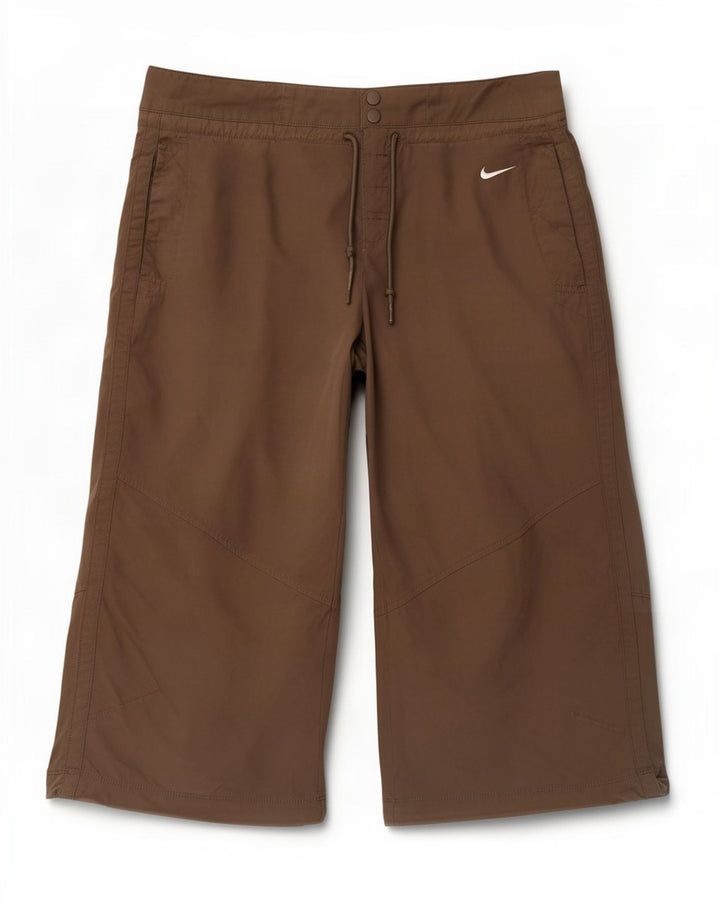 Nike γυναικείο παντελόνι Capri UK 8/10 Small W30 L20 καφέ πολυεστέρας
