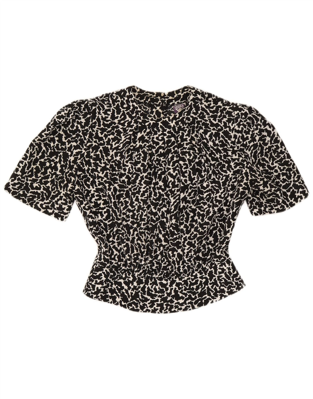 Yessica Γυναικεία Μπλούζα Crop Top EU 38 Medium Μαύρο Animal Print Polyester
