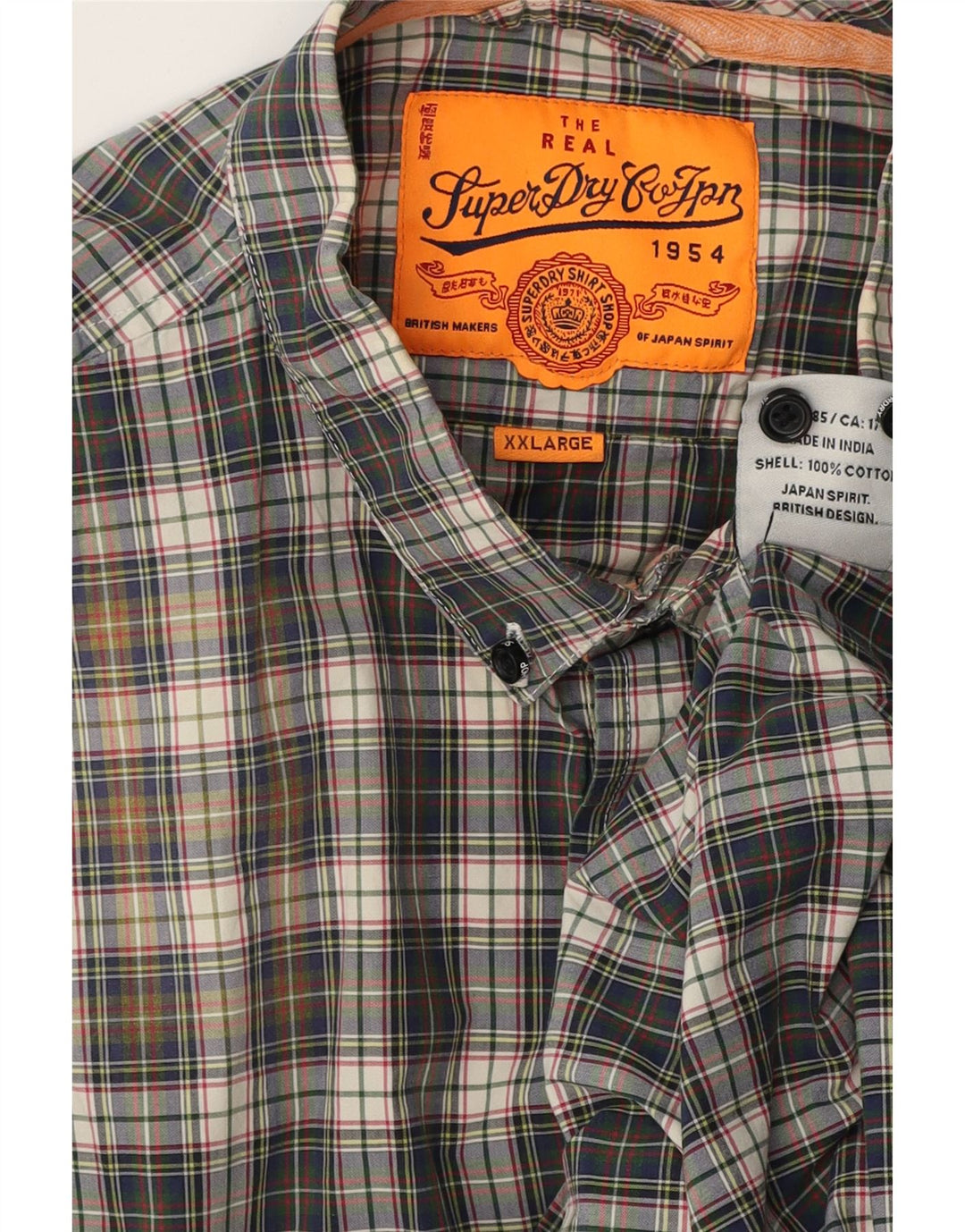 Ανδρικό πουκάμισο Superdry 2XL Navy Blue Check Cotton