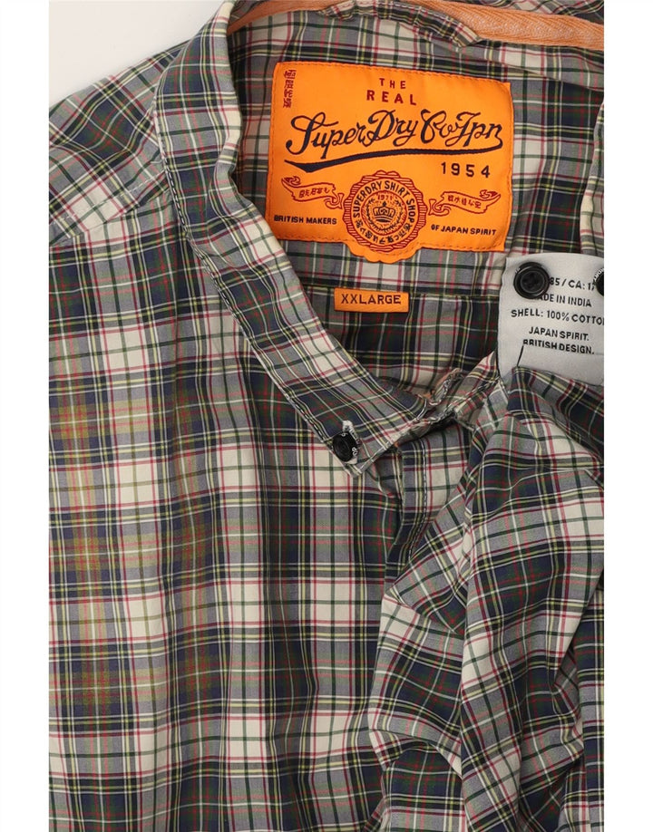 Ανδρικό πουκάμισο Superdry 2XL Navy Blue Check Cotton