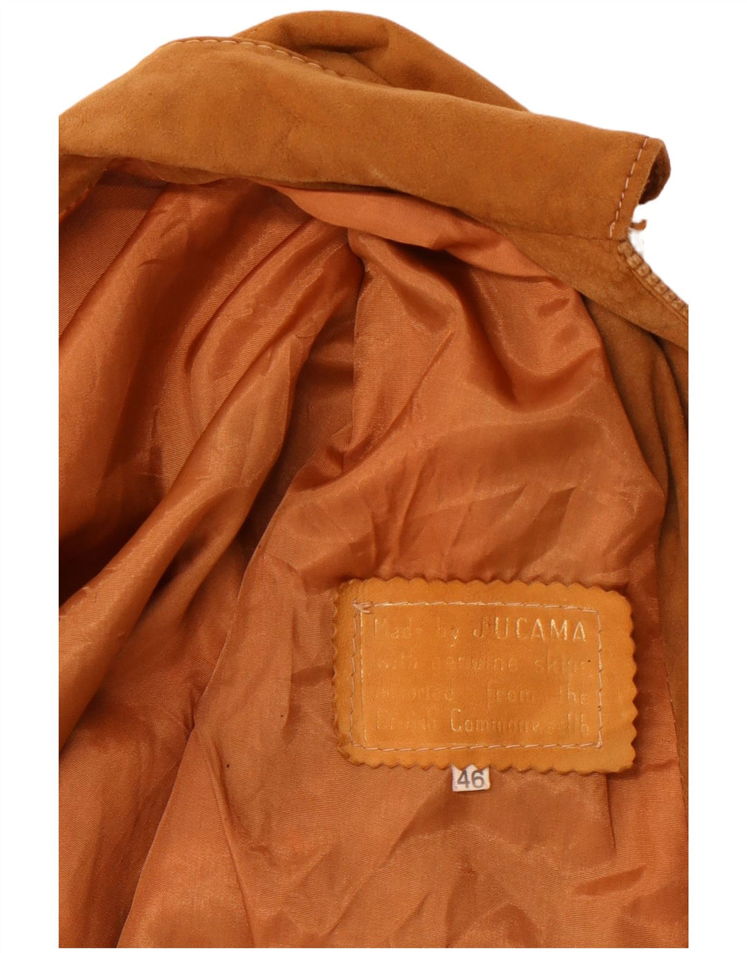 VINTAGE Γυναικείο Suede Bomber Jacket IT 46 Large Brown Δερμάτινο