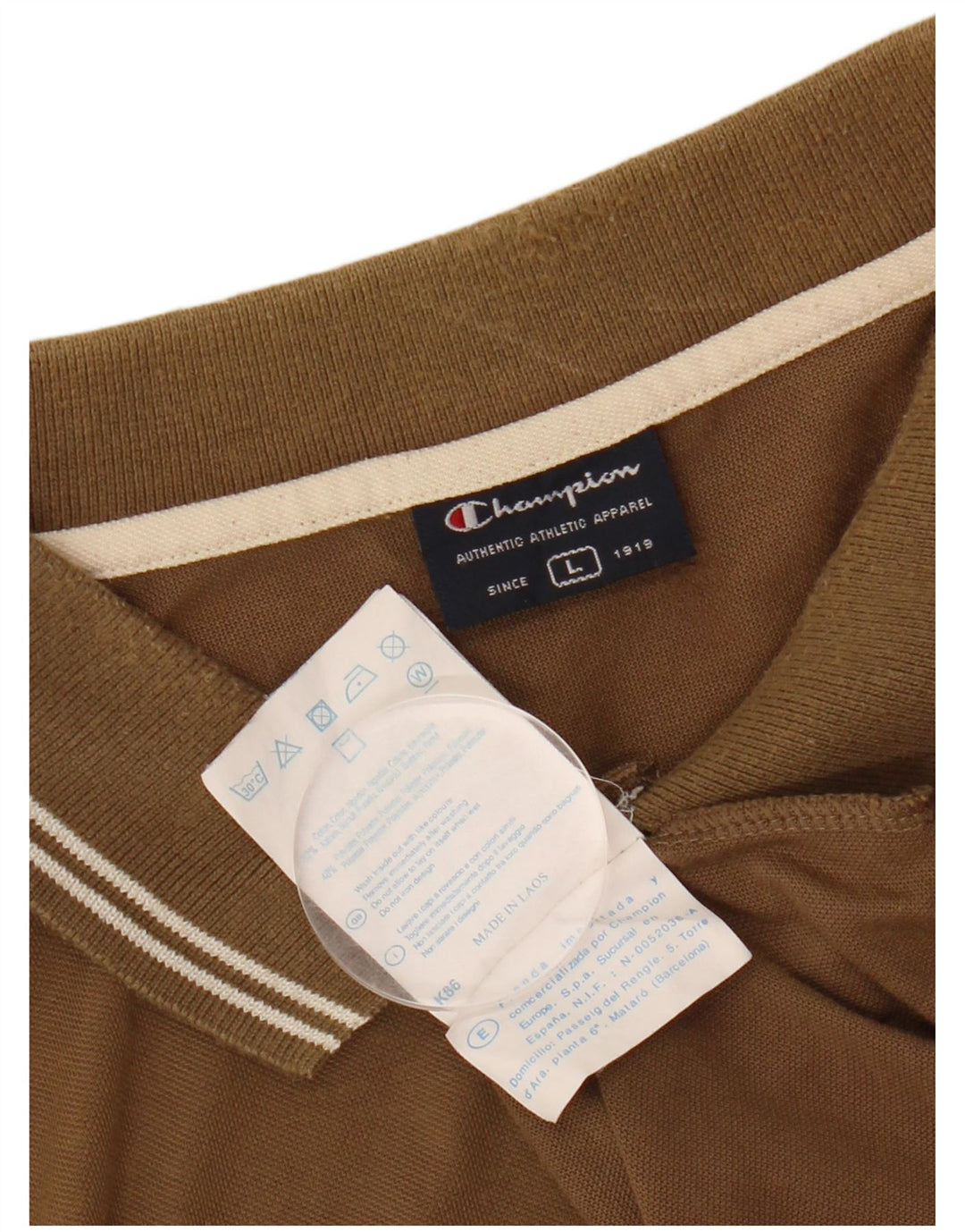 Ανδρικό μπλουζάκι πόλο CHAMPION, μεγάλο καφέ βαμβακερό