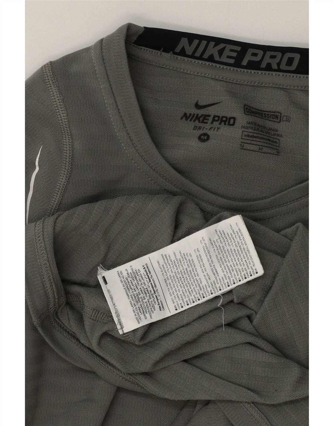 Nike ανδρικό Dri Fit γραφικό μπλουζάκι μακρυμάνικο UK 14 μεσαίο γκρι πολυεστέρας