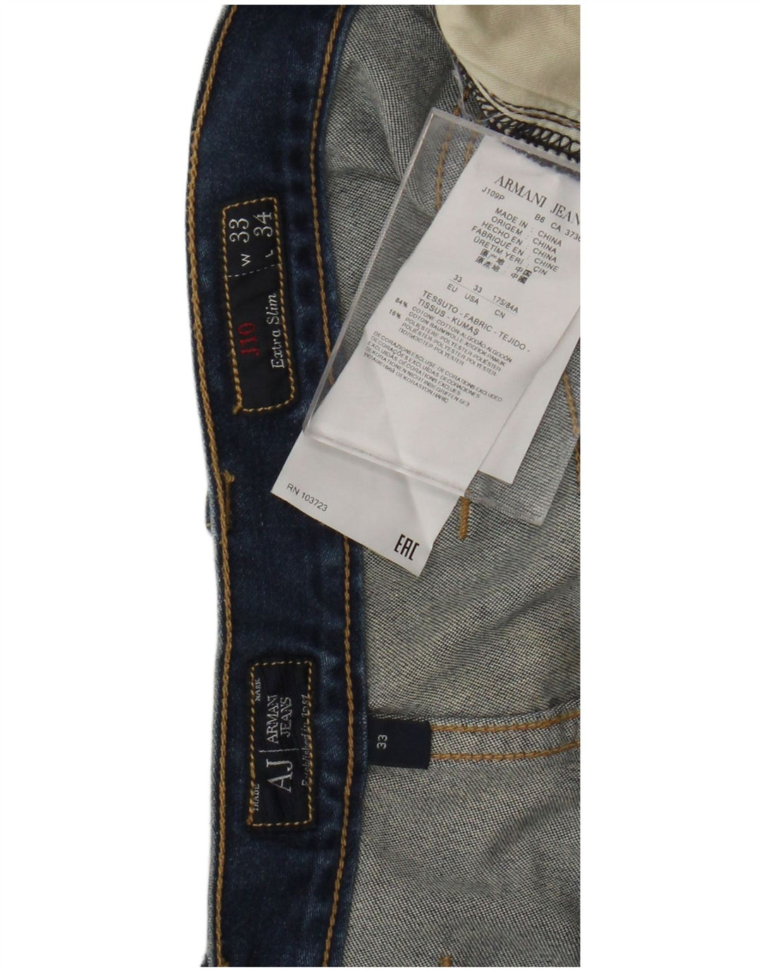 Ανδρικό Skinny Jeans ARMANI W33 L34 Μπλε βαμβακερό