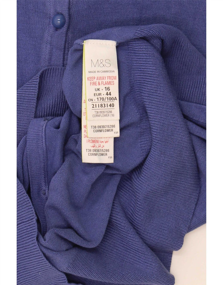 Marks & Spencer Γυναικεία ζακέτα πουλόβερ UK 16 μεγάλη μπλε βισκόζη