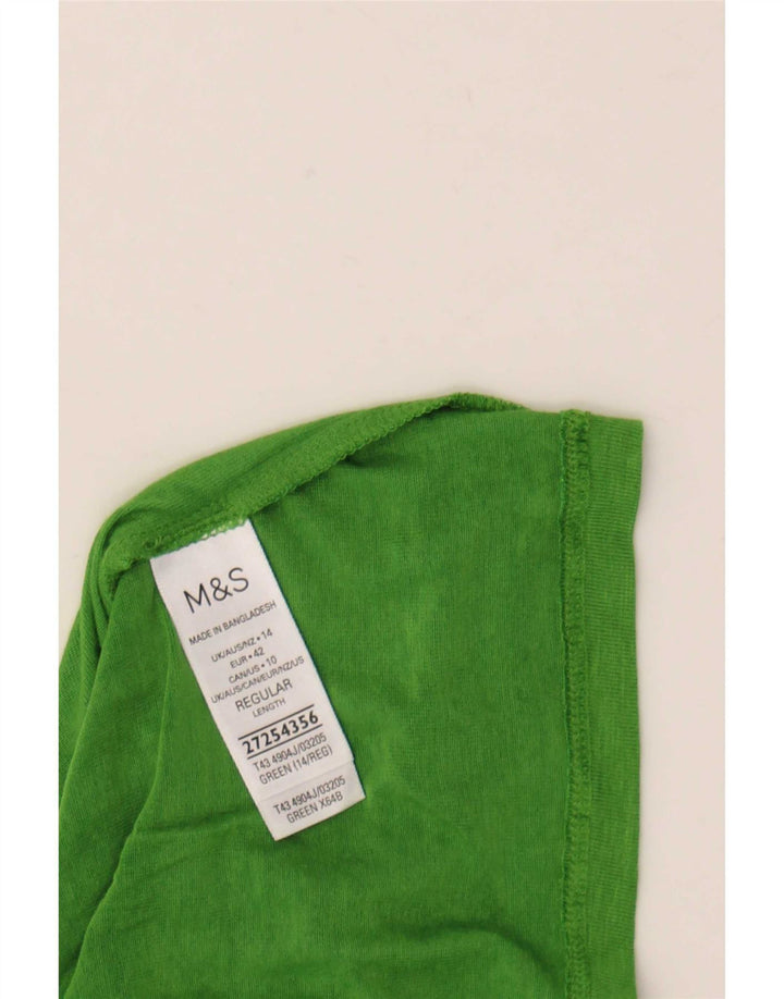 Marks & Spencer Γυναικείο τοπ μακρυμάνικο UK 14 Large Green Flecked Modal