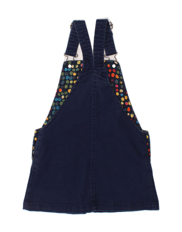 BENETTON Γραφικό τζιν Dungaree φόρεμα για κορίτσια 3-4 ετών 2XS Navy Blue Cotton