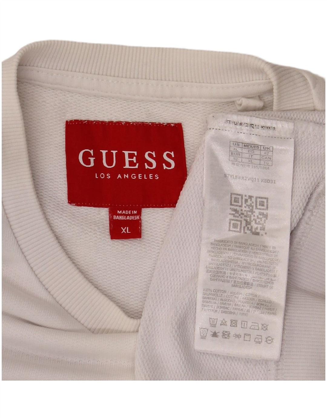 Ανδρικό γραφικό φούτερ Guess Jumper XL από λευκό βαμβακερό