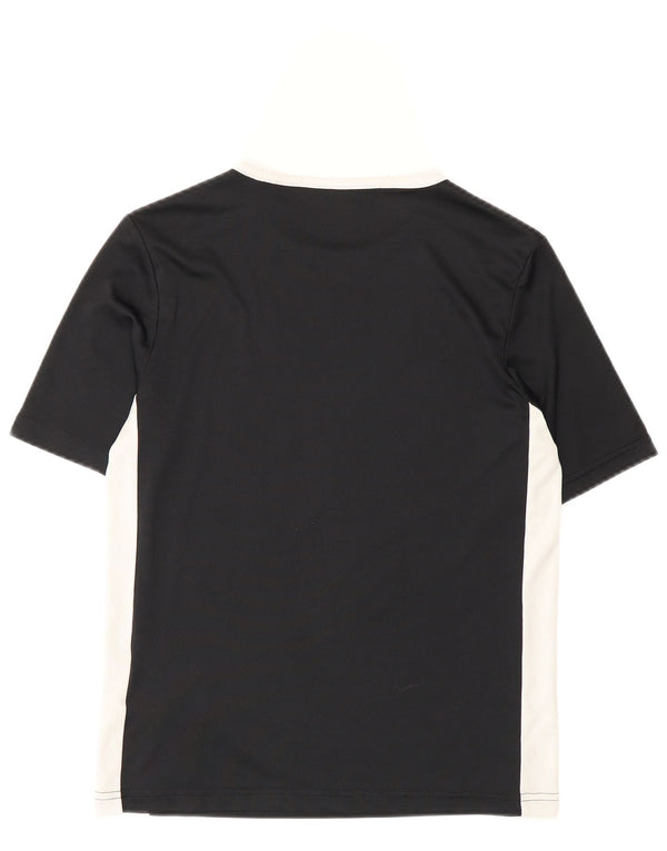 Adidas Boys T-shirt Top 11-12 Years Medium Black Colourblock Polyester
