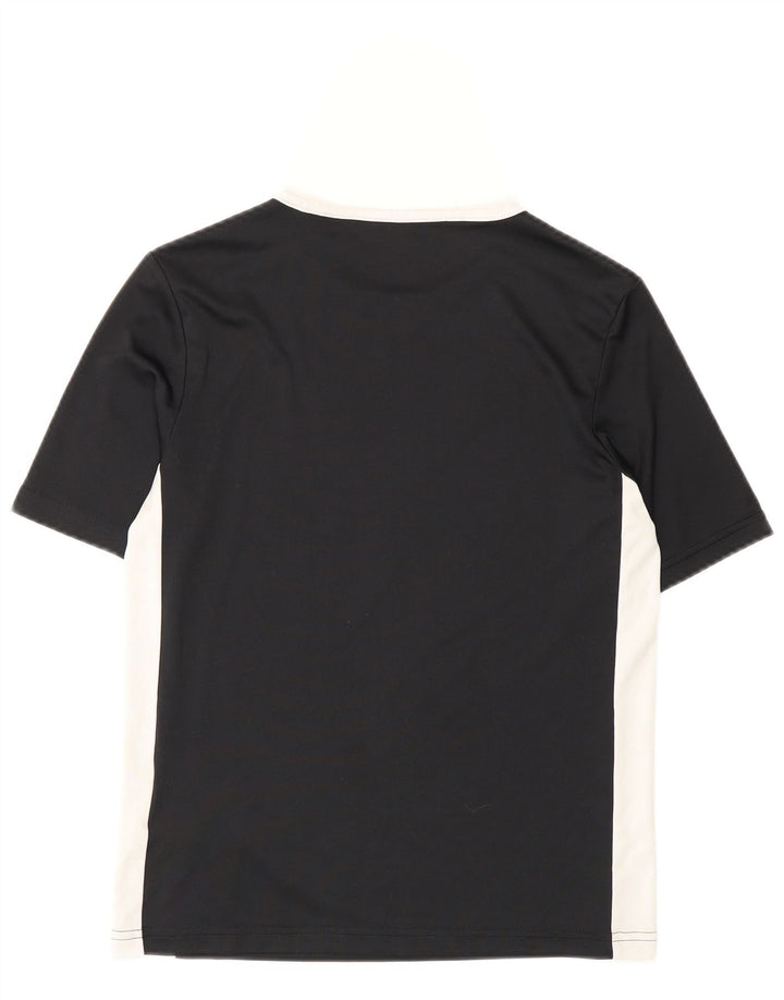 Adidas Boys T-shirt Top 11-12 Years Medium Black Colourblock Polyester