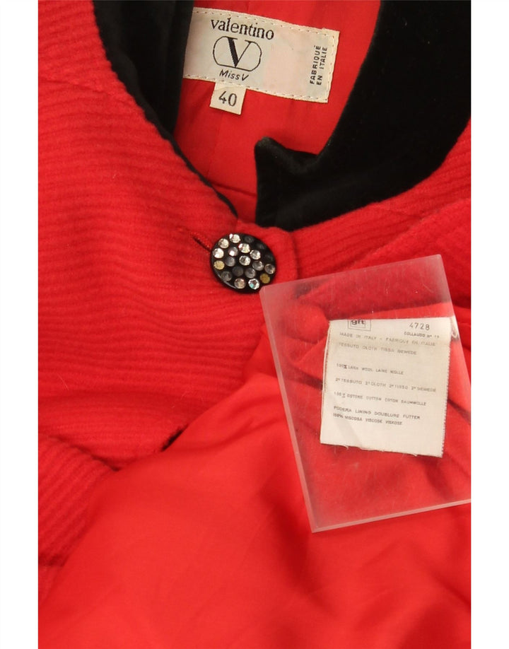 Valentino Γυναικείο Πανωφόρι IT 40 Small Red Colourblock Μαλλί
