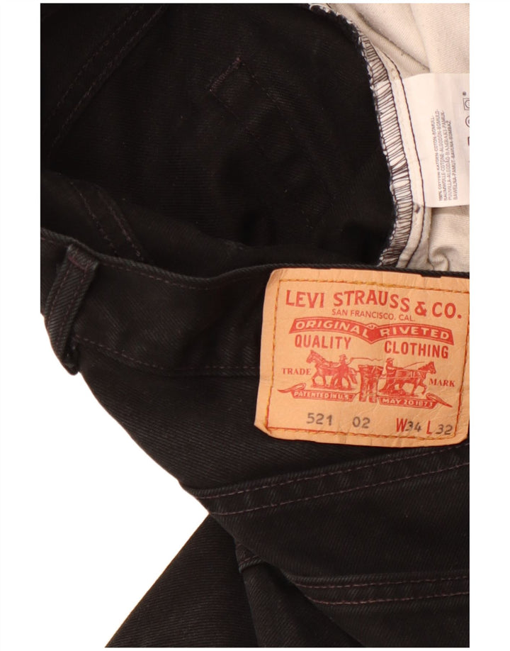 Ανδρικό LEVI'S 521 τζιν σορτς W 34 μεγάλο μαύρο βαμβακερό