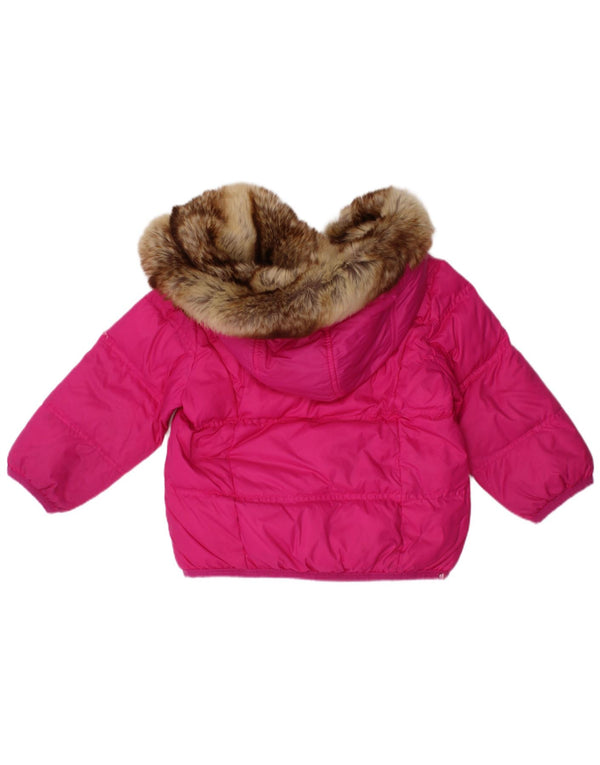 TOMMY HILFIGER Baby Girls Hooded Padded Jacket 12-18 Months Pink Nylon