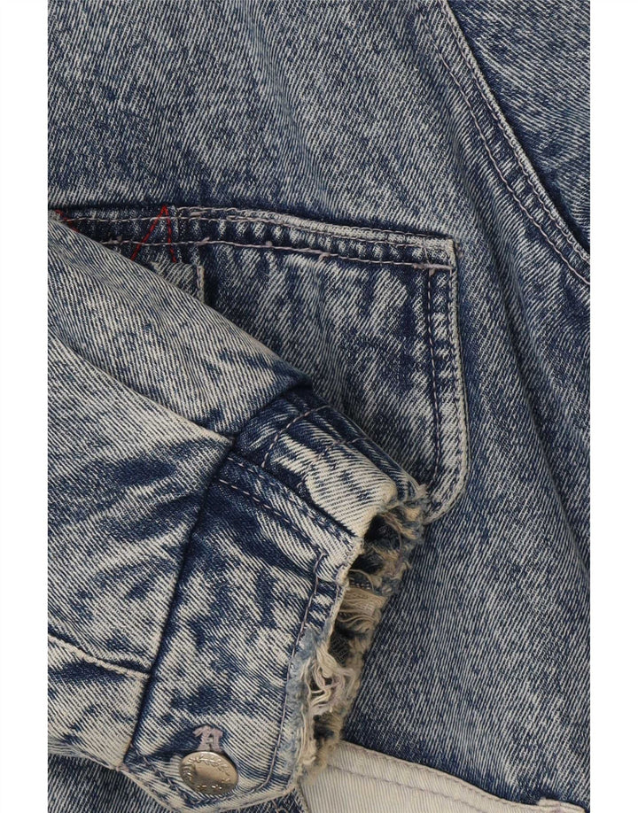 Vintage Ανδρικό Sherpa Τζιν μπουφάν IT 48/50 μεσαίου μπλε χρώματος βαμβακερό