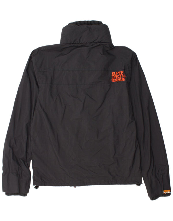 Γυναικείο γραφικό μπουφάν βροχής SUPERDRY UK 18 XL μαύρο νάιλον