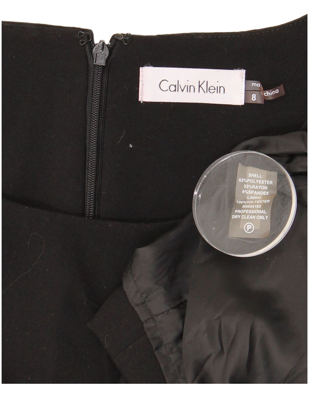 Γυναικείο αμάνικο φόρεμα CALVIN KLEIN US 8 Μεσαίο μαύρο πολυεστέρα