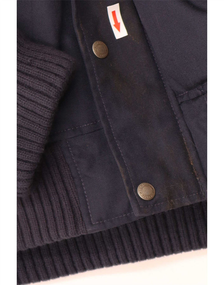 Woolrich Ανδρικό Bomber Jacket με κουκούλα UK 38 Medium Navy Blue Nylon