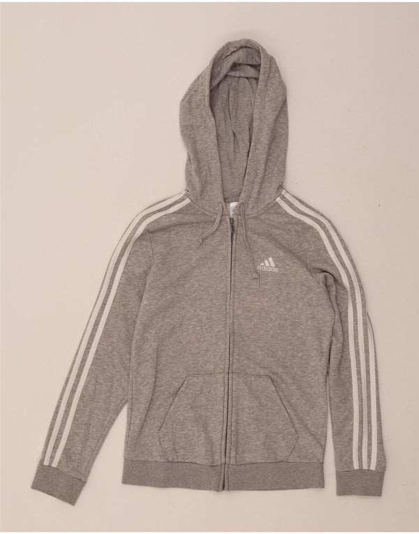 Γυναικείο πουλόβερ ADIDAS με φερμουάρ UK 4/6 XS Γκρι βαμβακερό