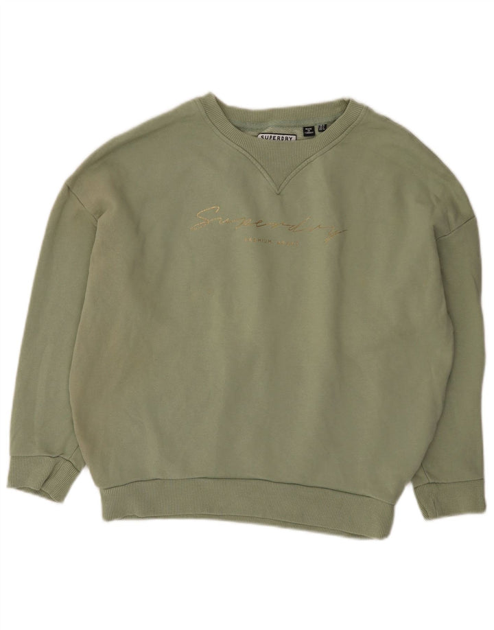 Superdry Γυναικεία γραφική μπλούζα μεγάλου μεγέθους Jumper UK 8 Μικρό πράσινο βαμβακερό