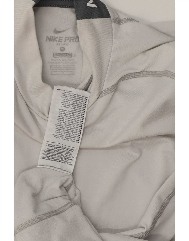 Μακρυμάνικο μπλουζάκι Nike ανδρικό Dri Fit με γραφικό μικρό γκρι πολυεστέρα