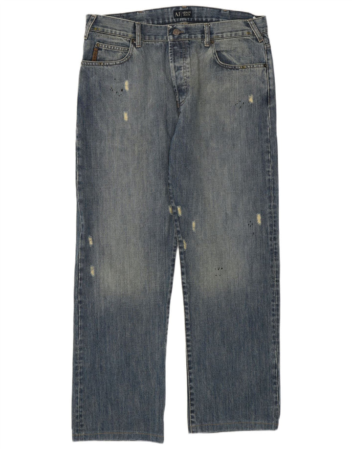 Ανδρικό τζιν Armani Distressed Straight W36 L30 Blue Cotton