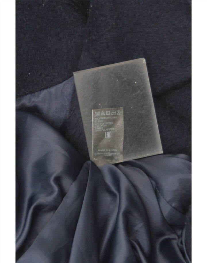Marks & Spencer Γυναικείο Πανωφόρι UK 12 Medium Navy Blue Polyester