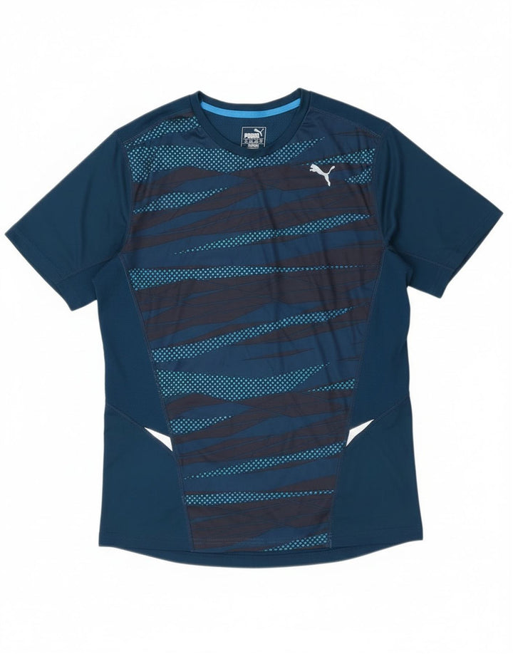 Ανδρικό γραφικό μπλουζάκι Puma Top Medium Blue Geometric Polyester
