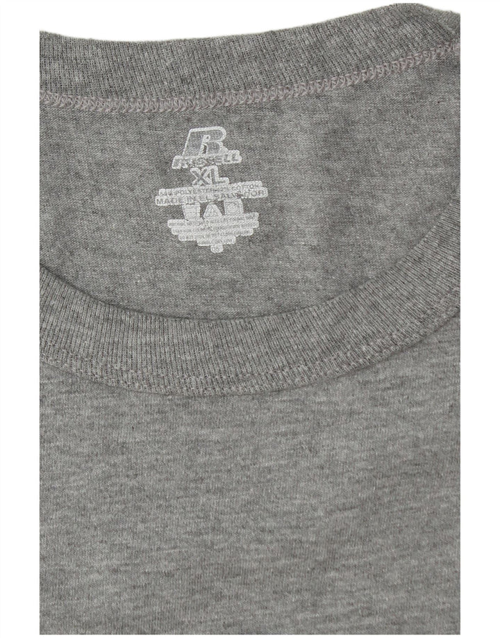 Ανδρικό γραφικό μπλουζάκι RUSSELL ATHLETIC Τοπ XL Γκρι βαμβακερό