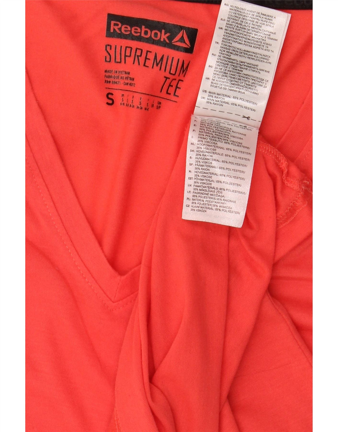 Reebok Γυναικείο T-Shirt Top UK 8/10 Small Red Polyester