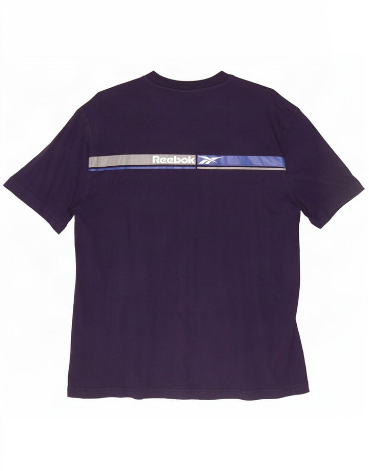 Ανδρικό γραφικό T-Shirt Reebok Top Large Navy Blue από βαμβάκι