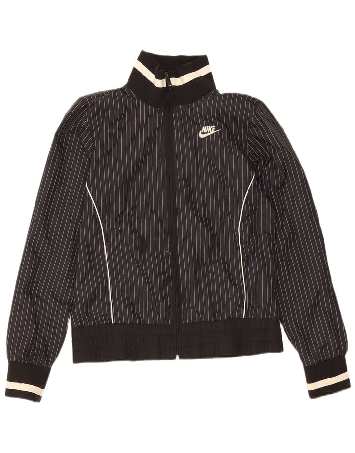 Γυναικεία αθλητική φόρμα Nike Top μπουφάν UK 10/12 Μεσαίο μαύρο ρίγες πολυεστέρας