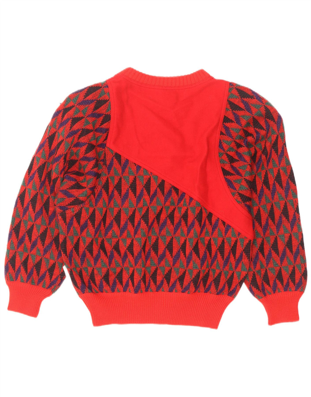 Γυναικείο Skipper's Boat Neck Jumper πουλόβερ IT 42 Μεσαίο κόκκινο γεωμετρικό μαλλί