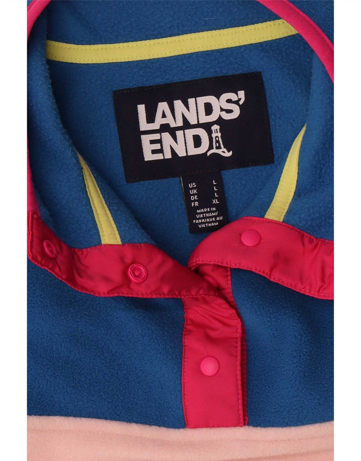 Lands End γυναικείο υπερμεγέθη Fleece Jumper UK 16 Μεγάλο πολύχρωμο ριγέ