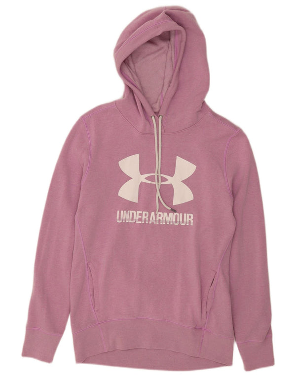 Under Armour Γυναικείο Γραφικό Hoodie Jumper UK 10 Small Pink Cotton