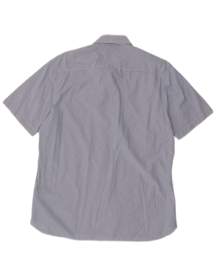 Ανδρικό κοντομάνικο πουκάμισο Tommy Hilfiger Προσαρμοσμένη Εφαρμογή Μεγάλο Μπλε Ριγκ