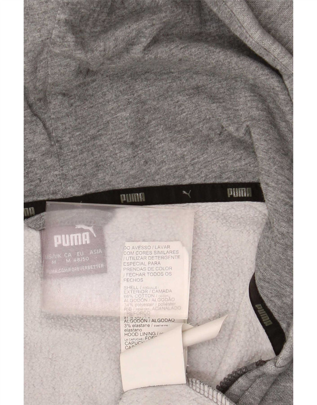 Ανδρικό πουλόβερ με κουκούλα με φερμουάρ Puma, μεσαίο γκρι βαμβακερό