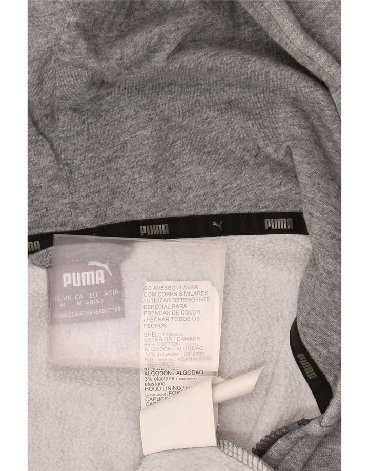 Ανδρικό πουλόβερ με κουκούλα με φερμουάρ Puma, μεσαίο γκρι βαμβακερό