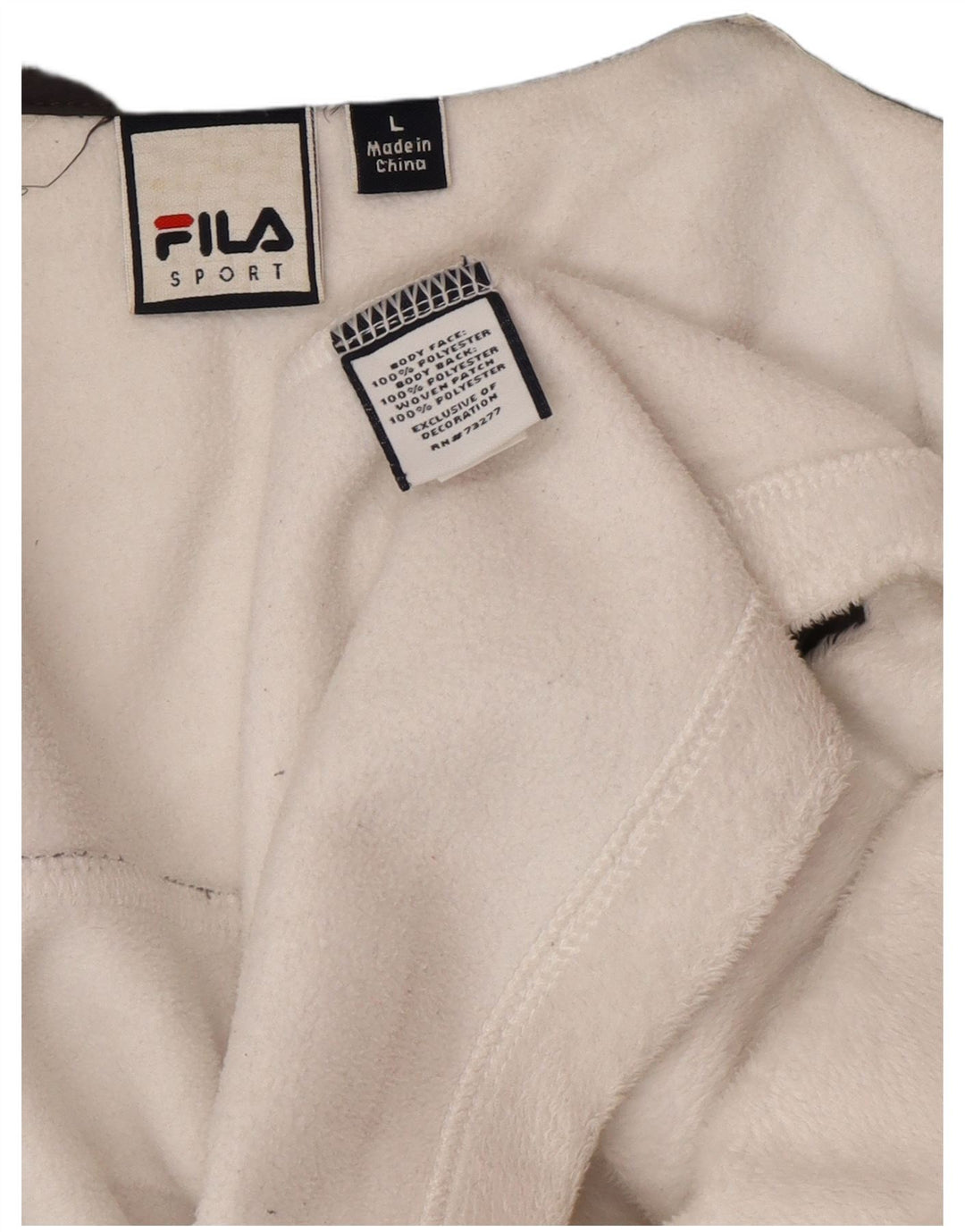 Fila Γυναικείο Fleece Jacket UK 16 Large White Colourblock Polyester