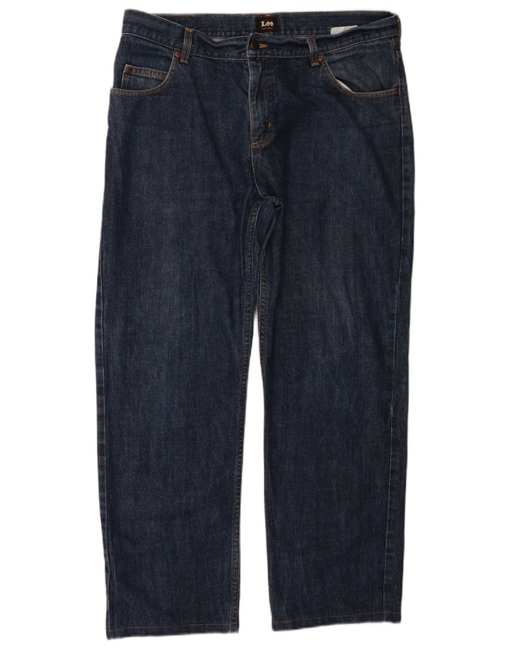 Lee Mens Brooklyn Straight Jeans W36 L28 Navy Blue Cotton