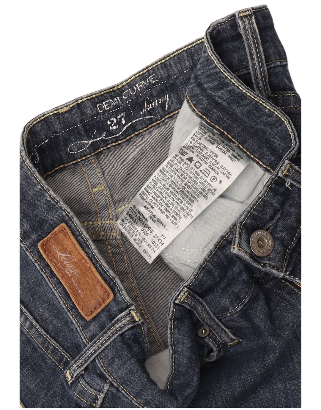 LEVI'S Γυναικεία Demi Curve Skinny Jeans W27 L32 Navy Blue Cotton