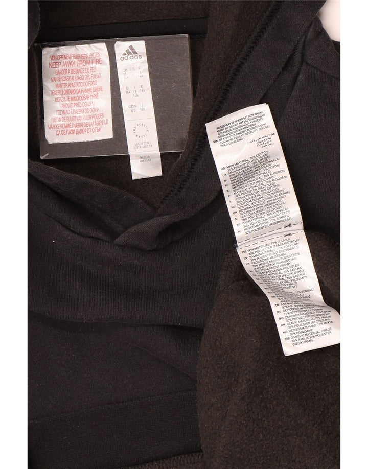 ADIDAS Boys Hoodie Jumper 13-14 Years Black Cotton