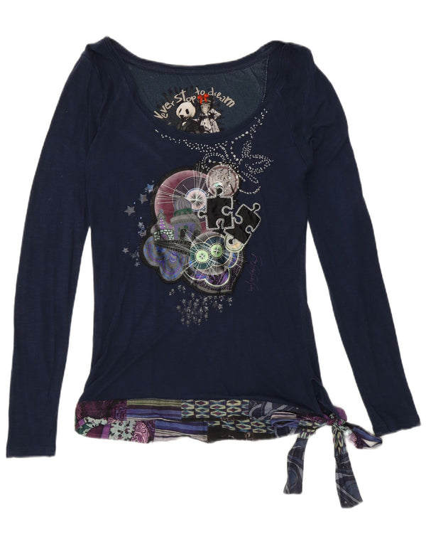 Desigual Γυναικεία Abstract Pattern Μπλούζα Top 10 Small Navy Blue