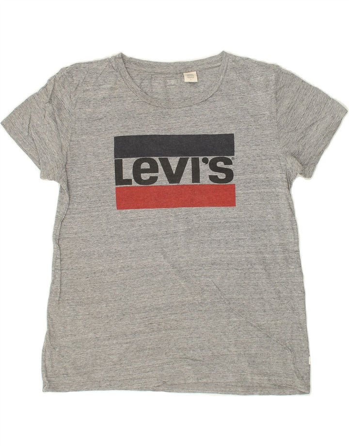 LEVI'S Womens Graphic T-Shirt Top UK 14 Medium Grey | Vintage Levi's | Thrift | Second-Hand Levi's | Used Clothing | Messina Hembry 