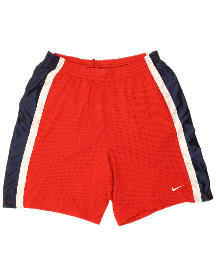 NIKE Mens Sport Shorts 2XL  Red Colourblock Polyester