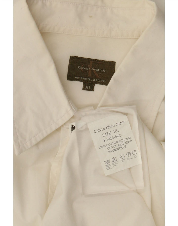 Ανδρικό πουκάμισο Calvin Klein XL από λευκό βαμβακερό