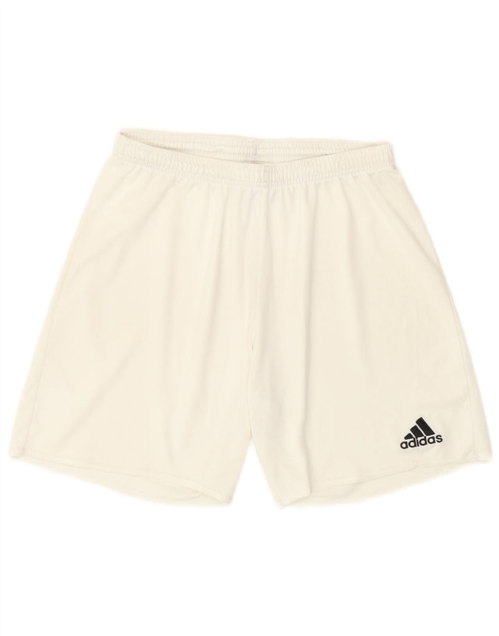 Ανδρικό σορτς Adidas Climalite από μεσαίο λευκό πολυεστέρα