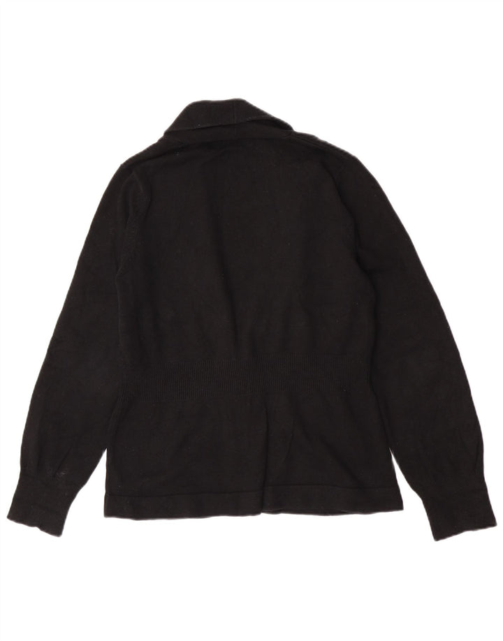 Γυναικείο πουλόβερ με ζακέτα Eddie Bauer UK 14 μεσαίο μαύρο βαμβακερό